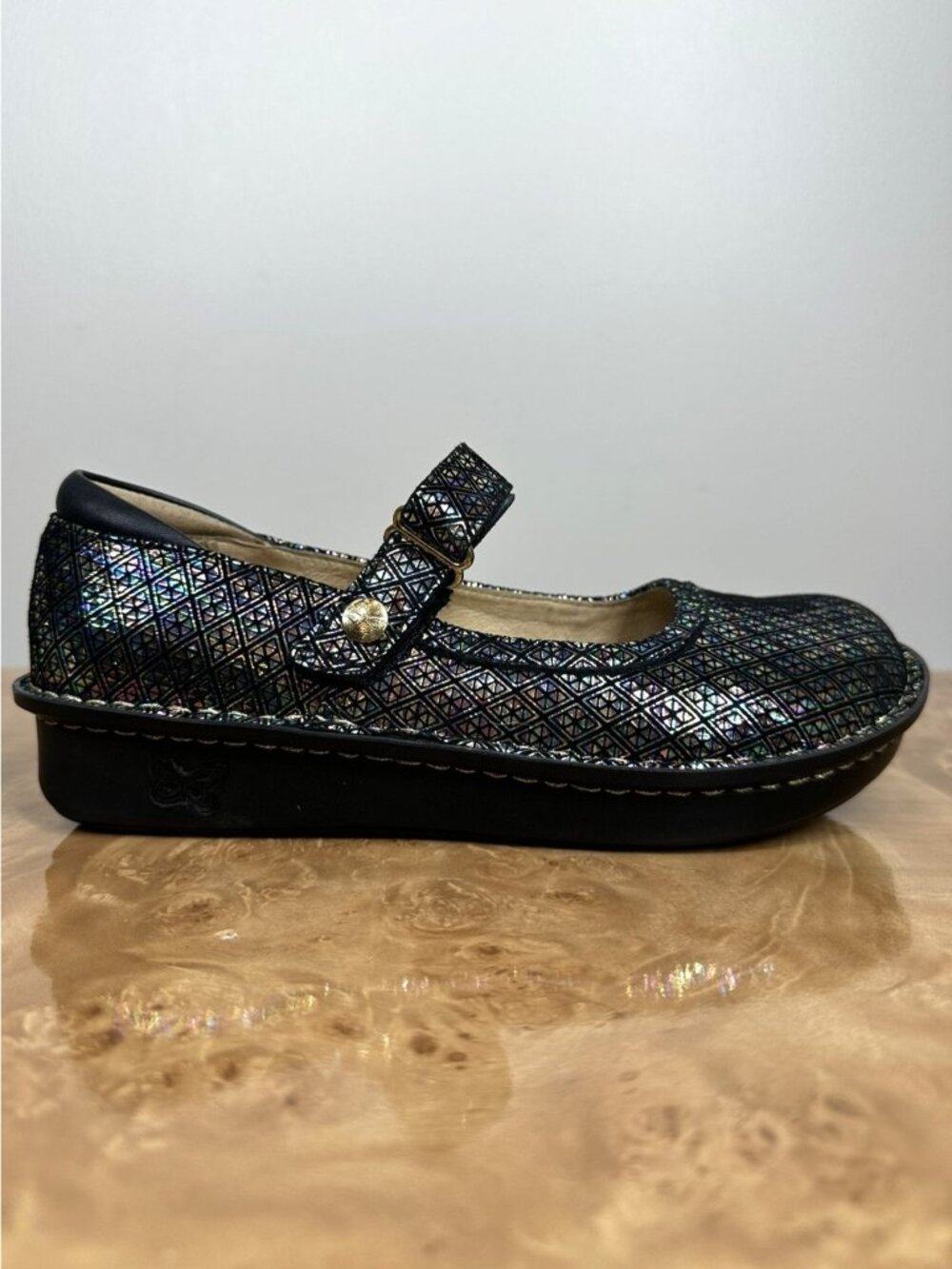 Alegria Belle Mary Jane Shoes Womens 36 US 6-6.5 Diamonds Forever Leather